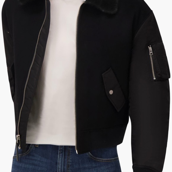 Hudson Jeans Black Bomber Jacket - Picture 8 of 9